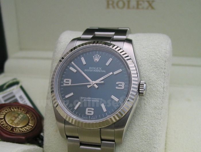 Replica Rolex Oyster Perpetual Mens Watch Blue Face